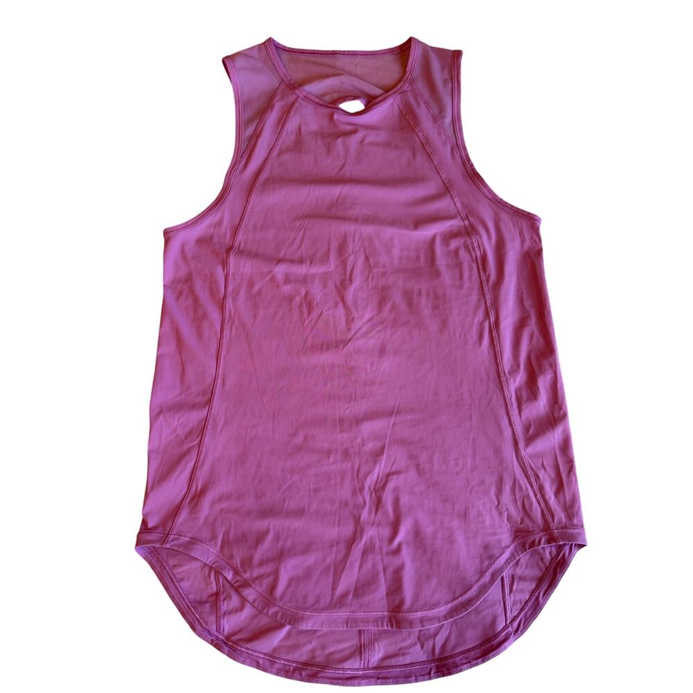Lululemon Activewear Athleisure Mesh Back Keyhole Relaxed Fit Purple Tank Top 4